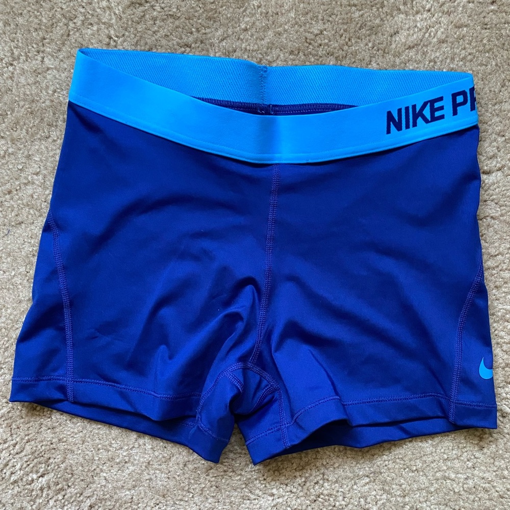 Nike Pro compression shorts, blue, size L